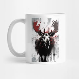 Ink Painting of a Moose Mug